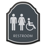 Restroom w/Unisex & Handicap Symbols