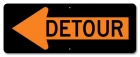 Detour with Left Arrow Sign