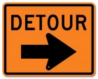 Detour with Right Arrow Sign