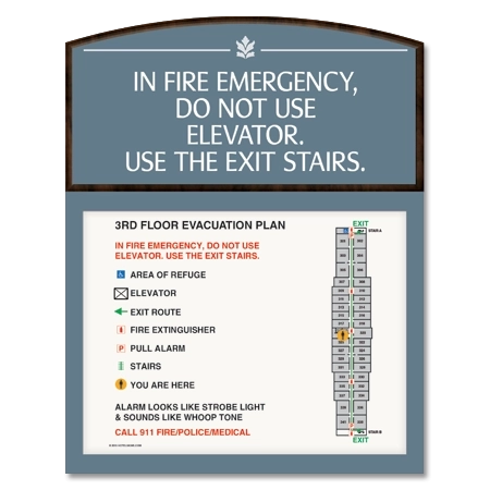 In Fire Emergency... Evacuation Plan Holder
