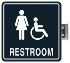 Perpendicular Overhead - Restroom w/Female & ISA Symbols