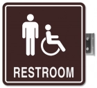 Perpendicular Overhead - Restroom w/Male & ISA Symbols
