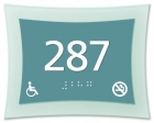 Room Number Sign - No Smoking/Handicap Accessible