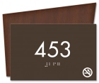 Room Number Sign - No Smoking Symbol
