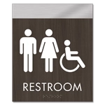 Restroom Sign w/Unisex & ISA Symbols