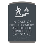 In Case of Fire/Use Stairs Sign