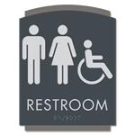 Restroom Sign w/Unisex & ISA Symbols
