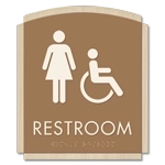 Restroom Sign w/Female & ISA Symbols