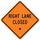 Right Lane Closed Sign
