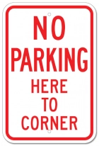 No Parking Here To Corner