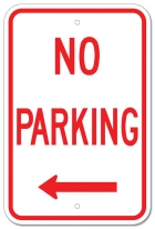 No Parking - Left Arrow