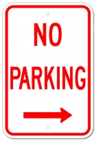 No Parking - Right Arrow