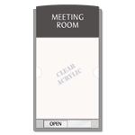 2-Line Room Sign w/Window & Sliding Panel