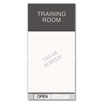 2-Line Meeting Room Sign w/Window & Sliding Panel