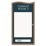 2-Line Meeting Room Sign w/Window & Sliding Panel