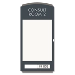 2-Line Meeting Room Sign w/Window & Sliding Panel