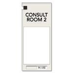 2-Line Meeting Room Sign w/Window & Sliding Panel