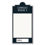 2-Line Meeting Room Sign w/Window & Sliding Panel