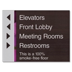 4-Line Directional Sign Smoke-Free Floor