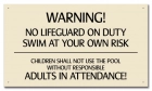 Alabama No Lifeguard Warning Sign