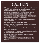 Arkansas Spa Rules Caution Sign