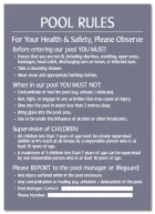 British Columbia Pool Rules Sign