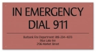 California In Emergency Dial 911 Sign