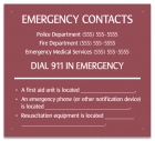 Connecticut Emergency Contacts Pool Sign