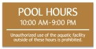 Delaware Pool Hours Sign
