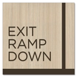 "Exit Ramp Down" Egress Sign - CA Compliant