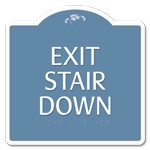 "Exit Stair Down" Egress Sign - CA Compliant