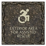Exterior Area for Assisted Rescue Sign - Dynamic ISA Symbol