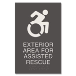 Exterior Area for Assisted Rescue Sign - Dynamic ISA Symbol
