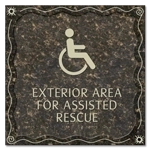 Exterior Area for Assisted Rescue Sign - ISA Symbol