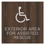 Exterior Area for Assisted Rescue Sign - ISA Symbol