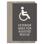Exterior Area for Assisted Rescue Sign - ISA Symbol