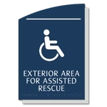 Exterior Area for Assisted Rescue Sign - ISA Symbol