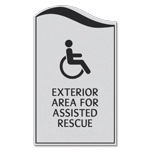 Exterior Area for Assisted Rescue Sign - ISA Symbol