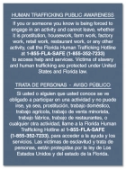 Florida Bilingual Human Trafficking Sign