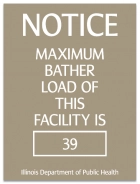 Illinois Maximum Bather Load Pool & Spa Sign
