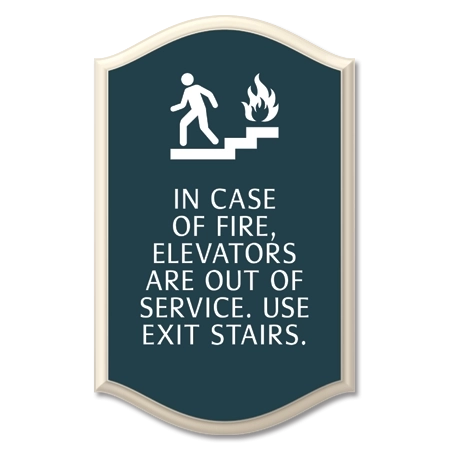In Case of Fire, Elevators Are Out of Service - No Braille
