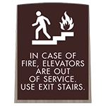 In Case of Fire, Elevators Are Out of Service - No Braille