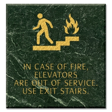 In Case of Fire, Elevators Are Out of Service... w/No Braille