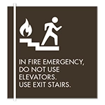 In Fire Emergency, Do Not Use Elevator - No Braille
