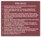Indiana Pool Rules Sign