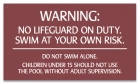 Maryland No Lifeguard on Duty Sign