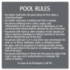Massachusetts Pool Rules Sign