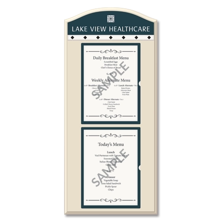 Message Display w/2 Insert Holders - Vertical