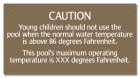 Michigan Pool Temperature Caution Sign