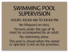 New Jersey Swimming Pool Supervision Sign